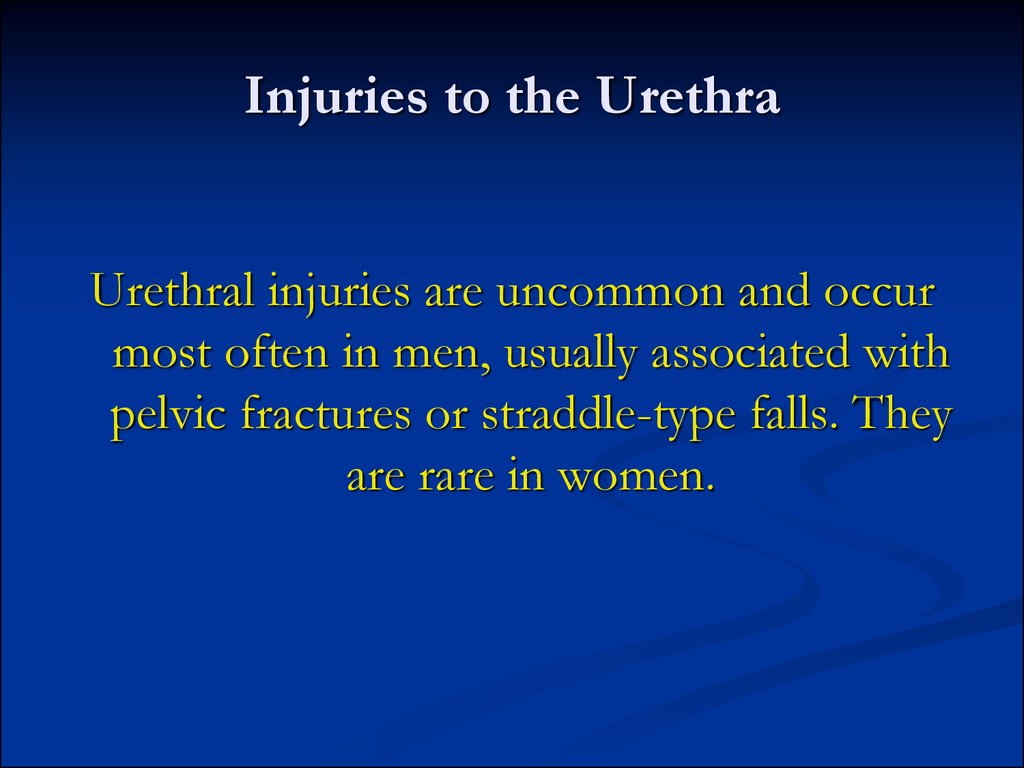 Injuries to the Urethra