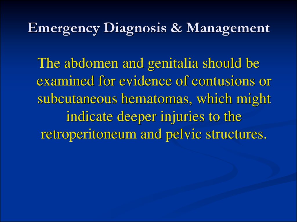 Emergency Diagnosis & Management