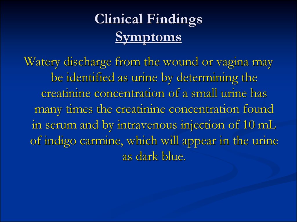 Clinical Findings Symptoms