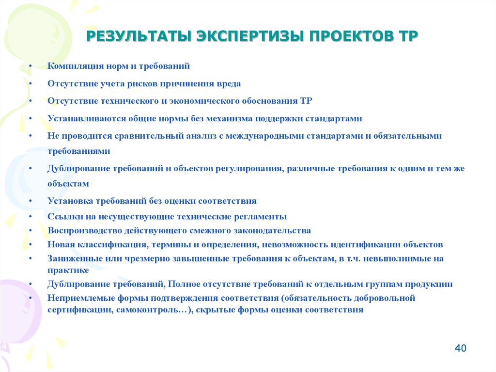 Требования отсутствуют. Отметьте объекты ФЗ О техническом регулировании. Отсутствие требований. Объект практики это.