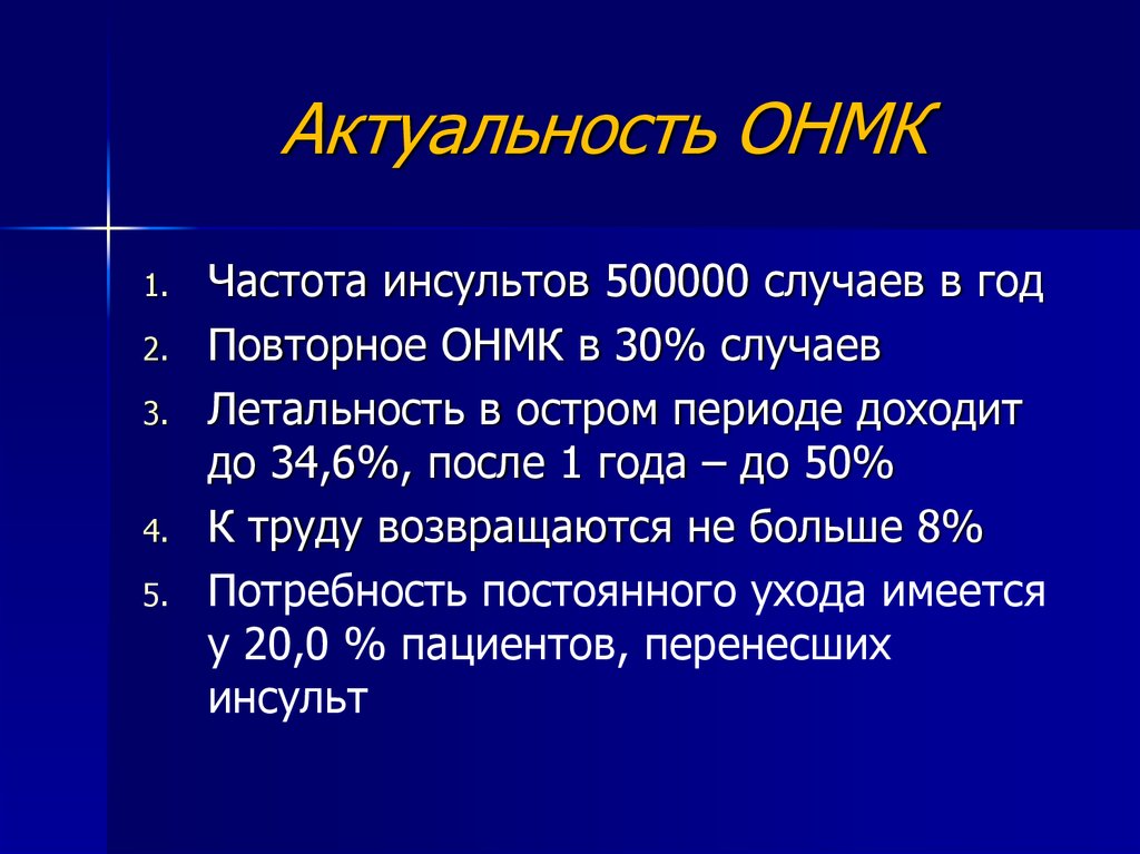 Нарушение мозгового кровообращения презентация