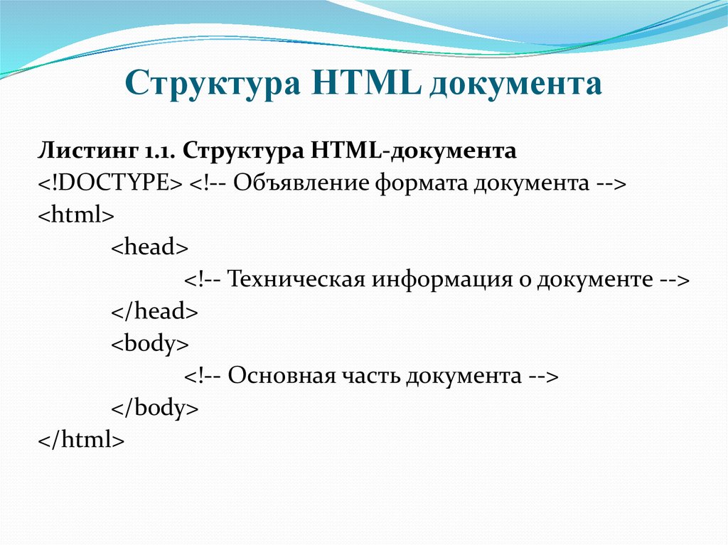 Теги структуры html