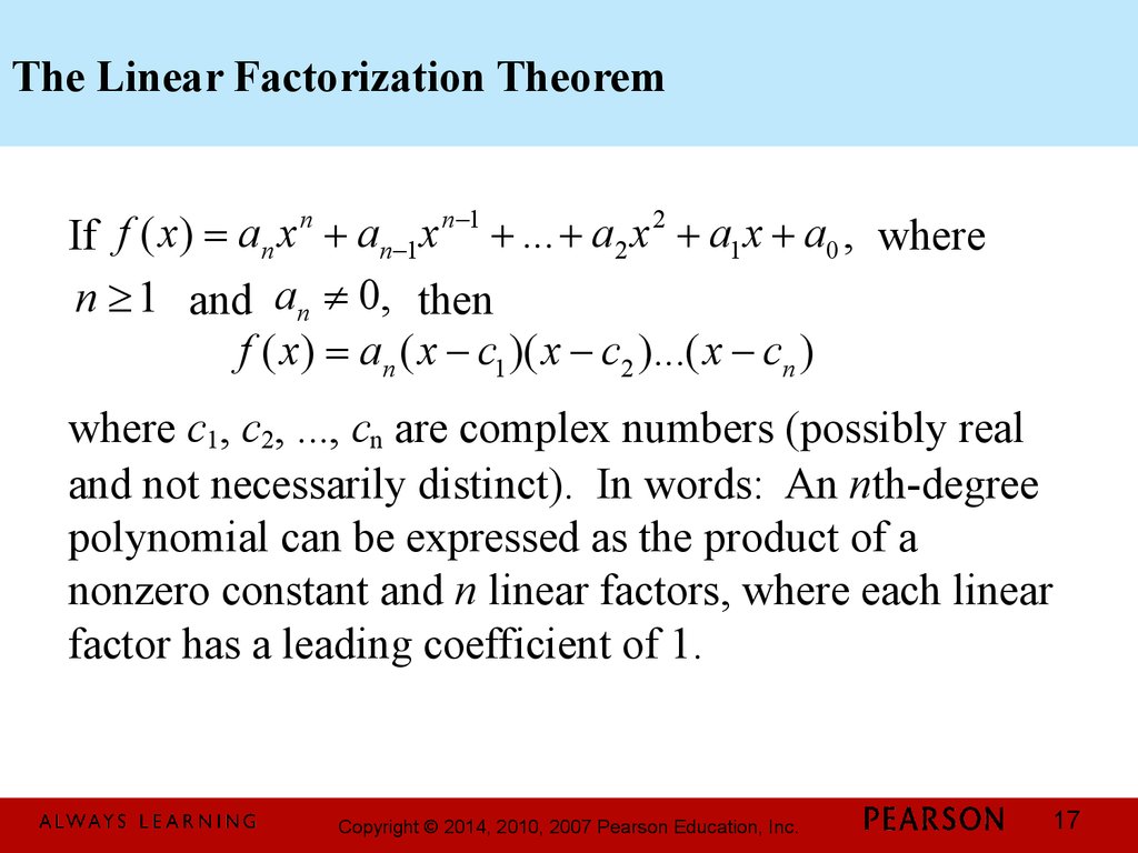 Chapter 3 Polynomial And Rational Functions 3 4 Zeros Of Polynomial Functions Online Presentation