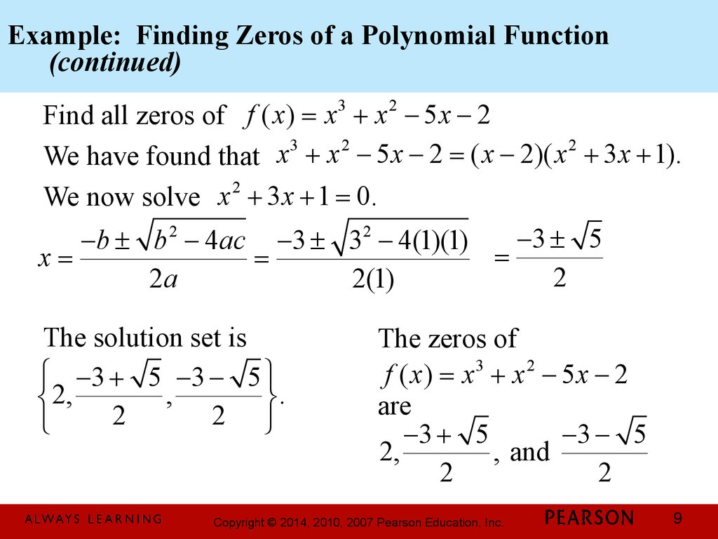 Chapter 3 Polynomial And Rational Functions 3 4 Zeros Of Polynomial