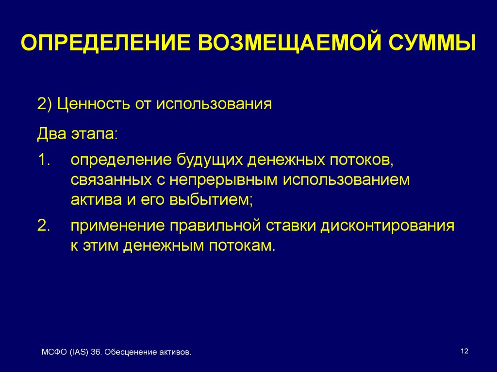 Использованный актив. Ценность использования активов по МСФО это. Ценность использования актива это. Фазы эксплуатации актива. Возмещаемая сумма.