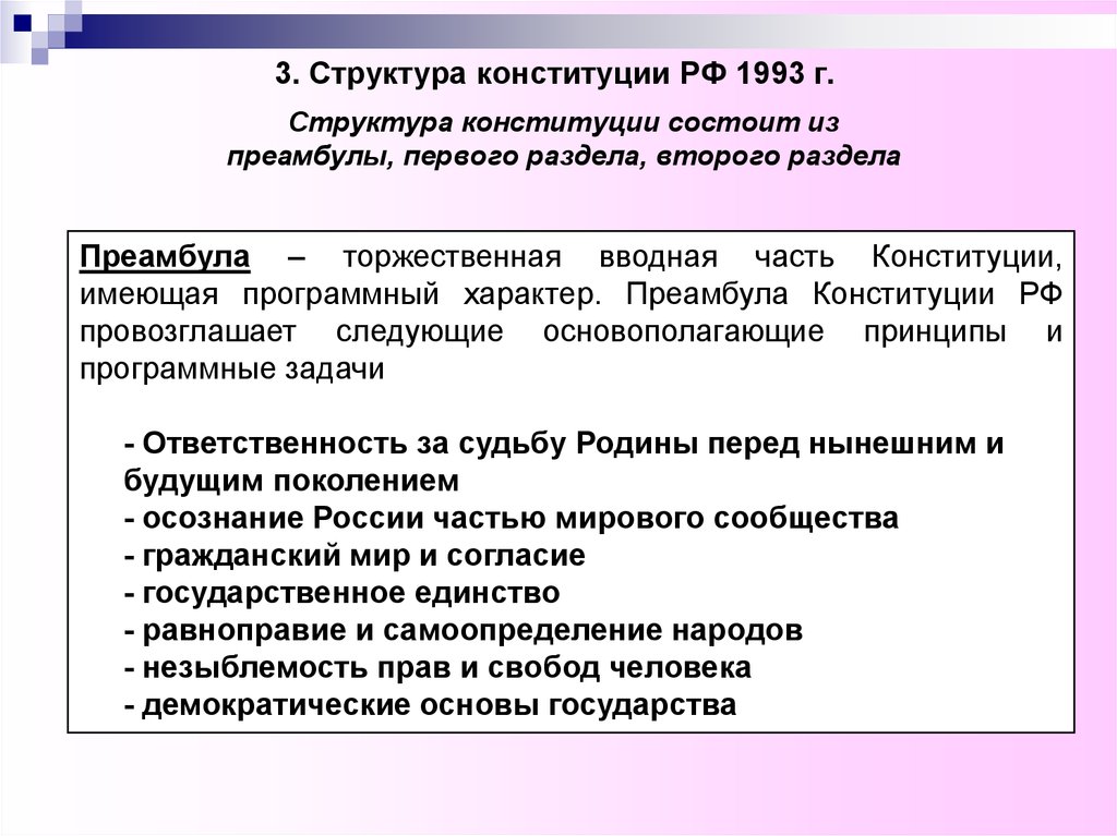 Преамбула конституции статья