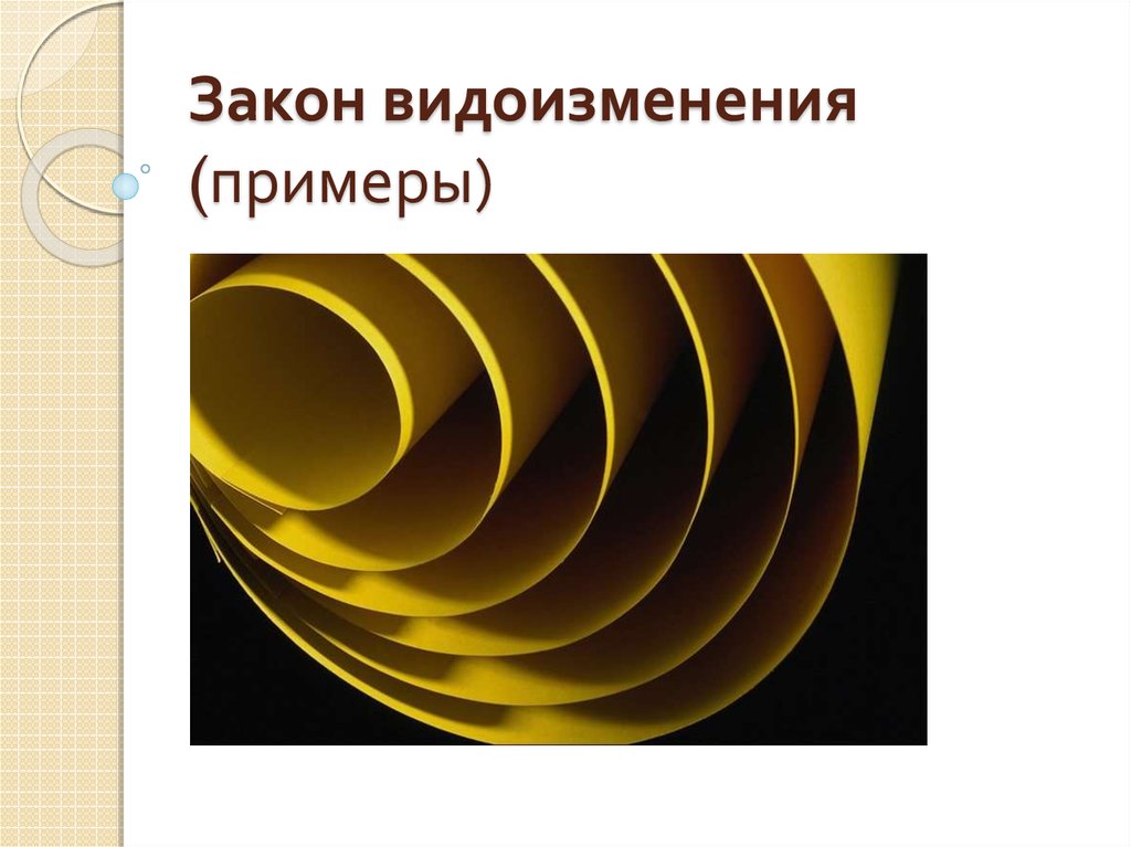 Закон видоизменения (примеры)