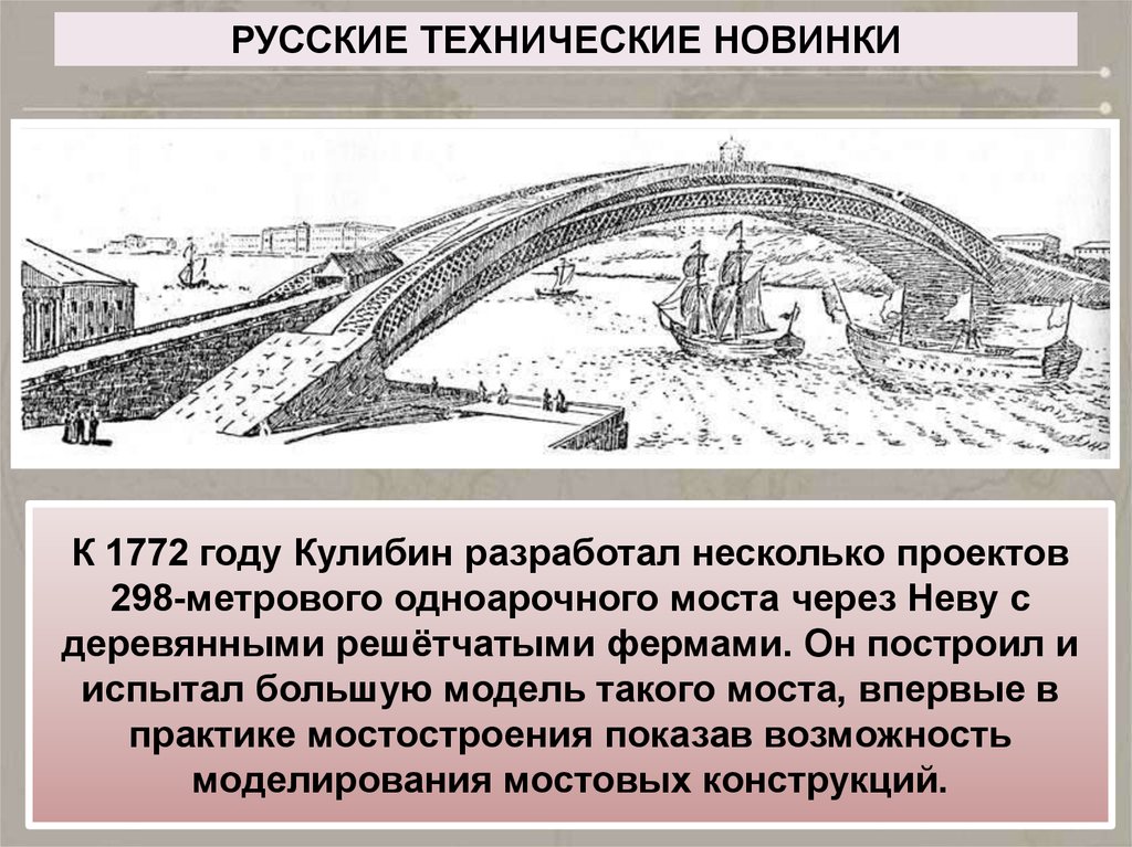 Механик изобретатель автор проекта одноарочного моста через неву