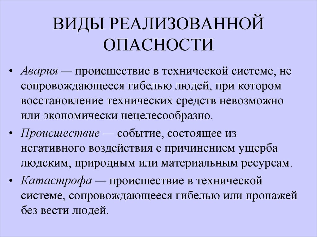 Реализованная угроза. Виды реализованной опасности. Назовите виды реализованной опасности. Примеры реализованной опасности. Виды реализованных опасностей.