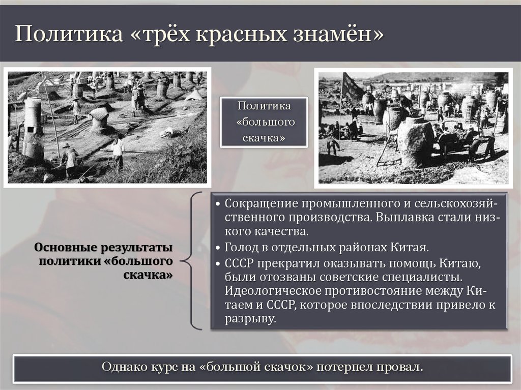 Политика больших скачков. Политика 3 красных знамен в Китае. Политика трех красных знамен. Большой скачок в Китае кратко. Цели политики большого скачка в Китае.