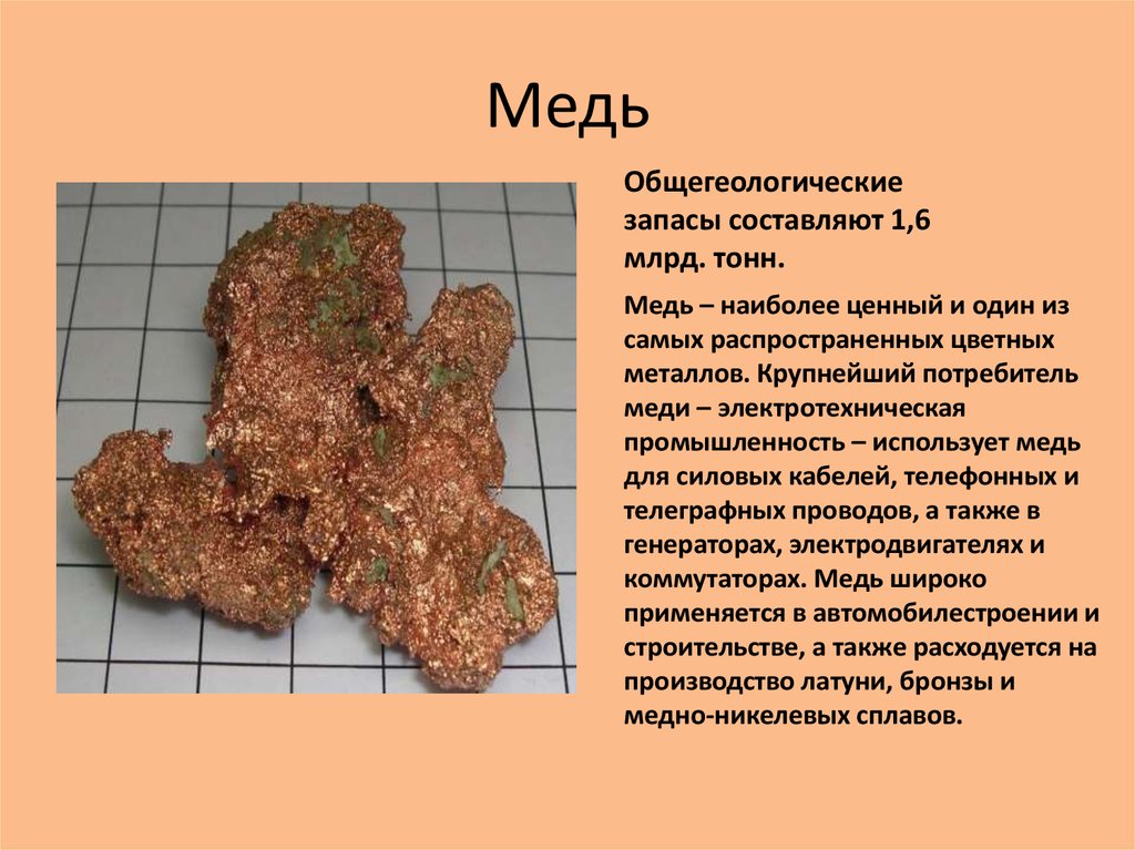 Плотность меди и серы