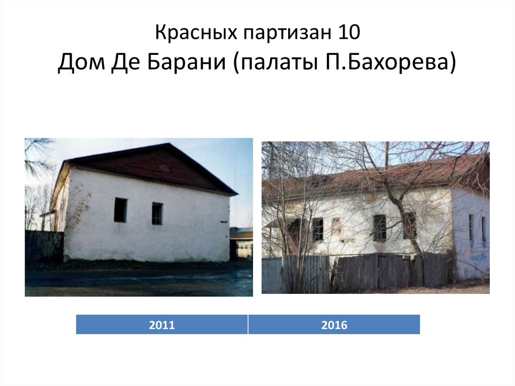 Красных партизан 10 Дом Де Барани (палаты П.Бахорева)