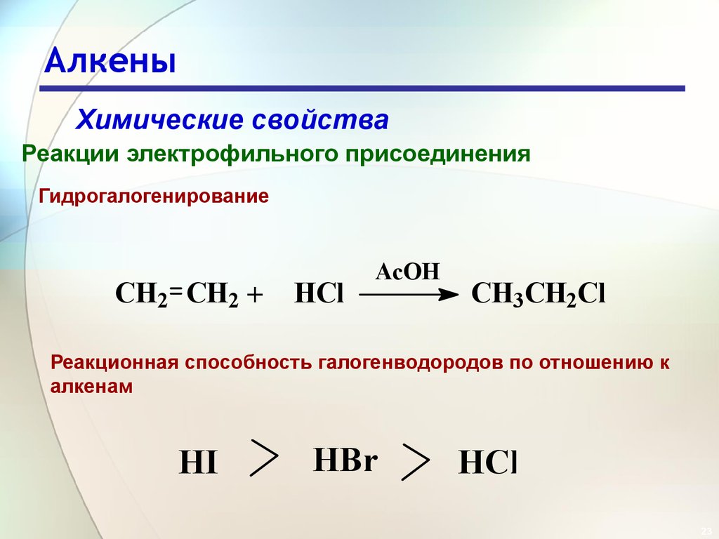 Алкен гидрогалогенирование