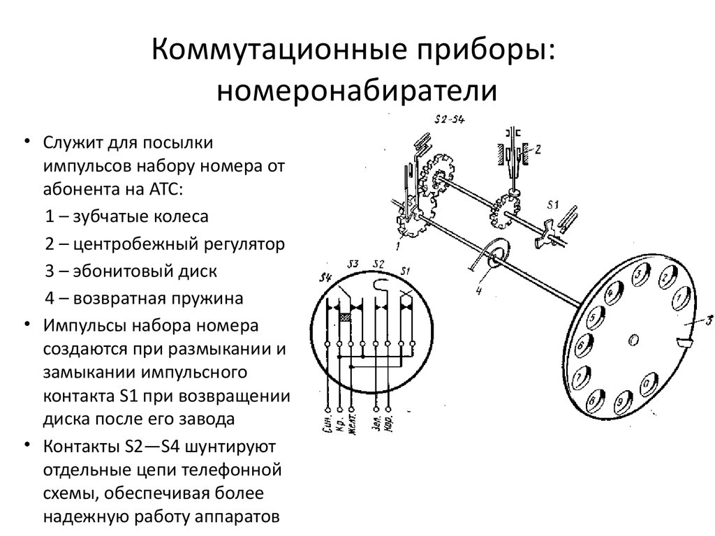 Схема телефонного аппарата с дисковым номеронабирателем