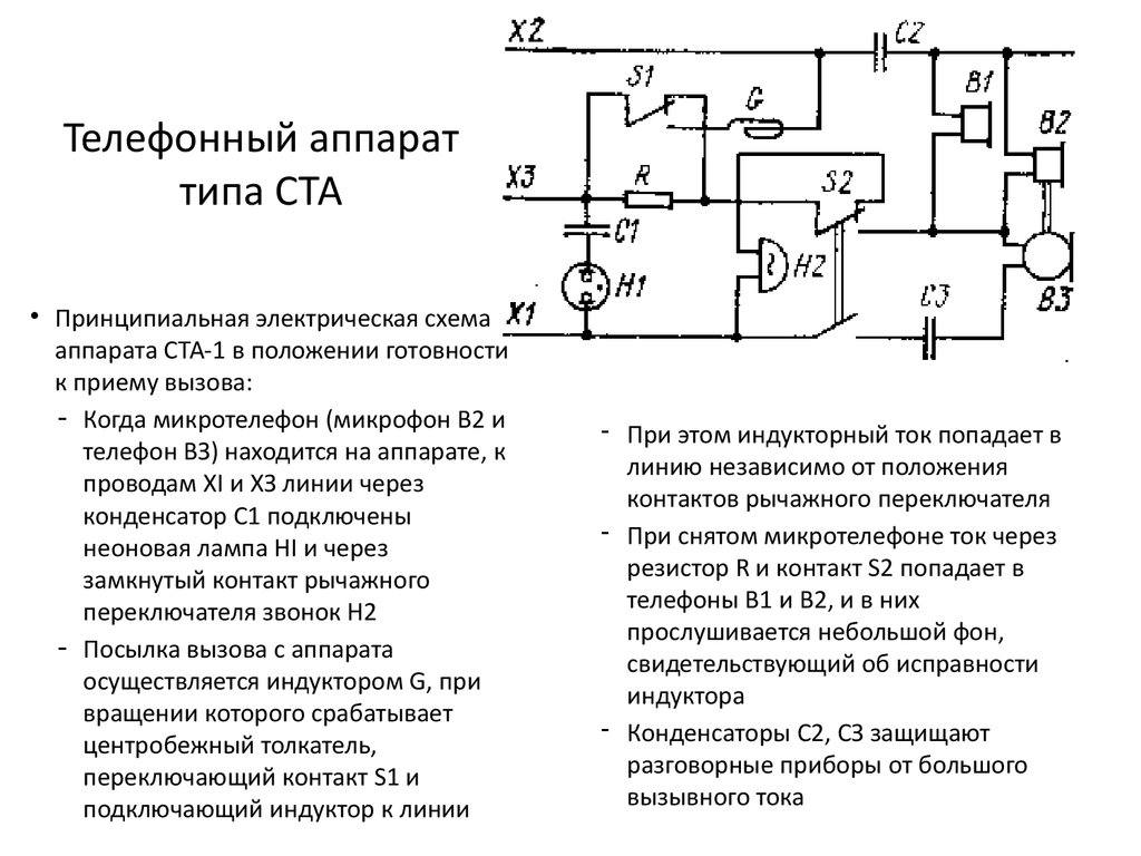 Схема телефонного аппарата та 57