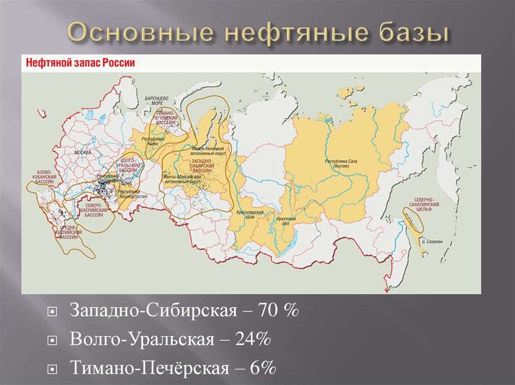 Центры переработки природного газа в западной сибири