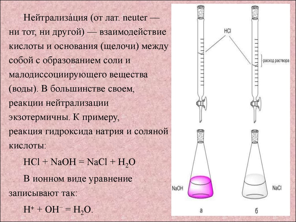 Гидроксид натрия фенолфталеин уксусная кислота реакция