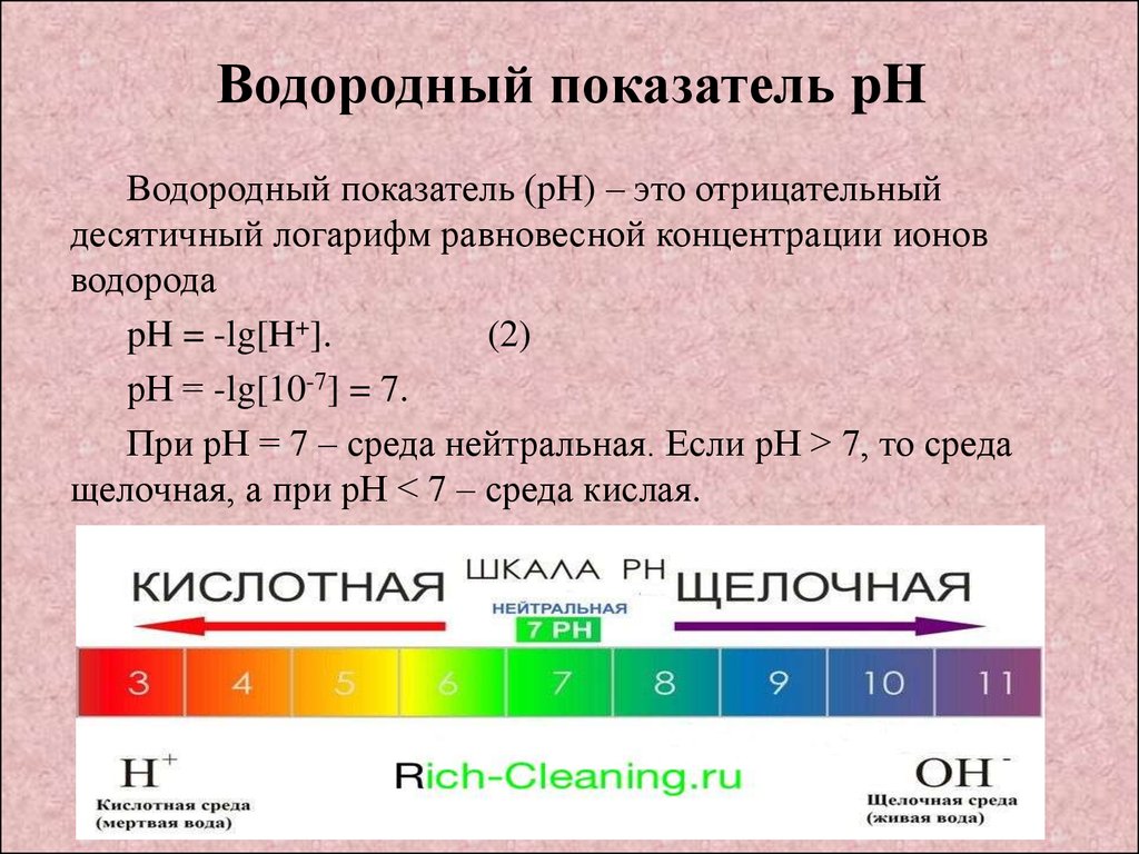 Название группы водорода. Водородный показатель PH раствора. PH среды - водородный показатель ионов водорода в растворе(PH=– LG [H+]. Показатель кислотности растворов РН. PH щелочной среды формула.