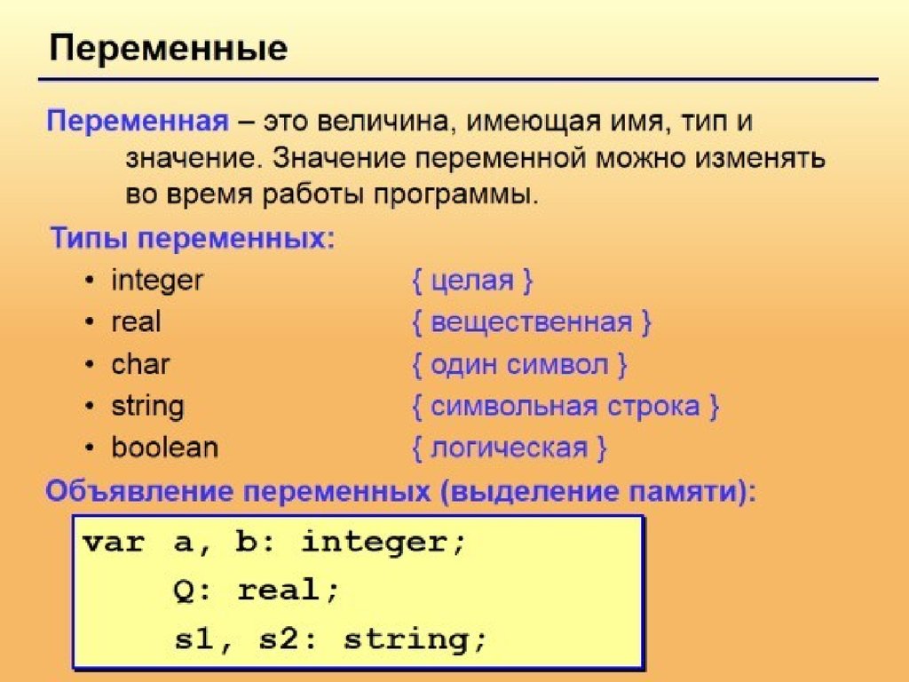 Величины целого типа. Описание переменных в Паскале. Переменные в языке Паскаль. Переменная на языке Паскаль. Паскаль язык программирования переменные.