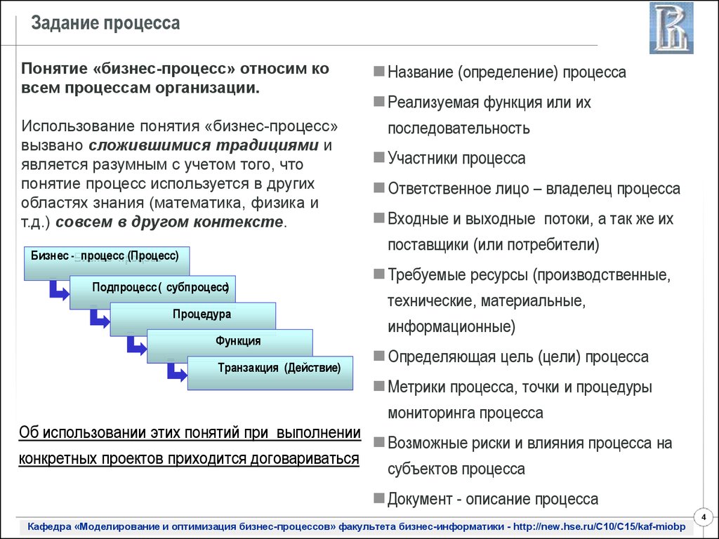 Определение термина процесс. Функции владельца бизнес-процесса. Понятие бизнес-процесса. Описание бизнес процессов. Методики описания бизнес-процессов.