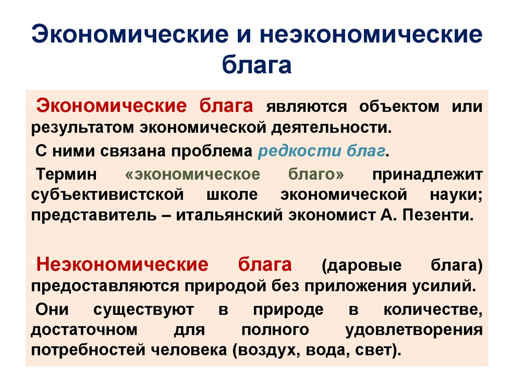 Экономические и неэкономические факторы