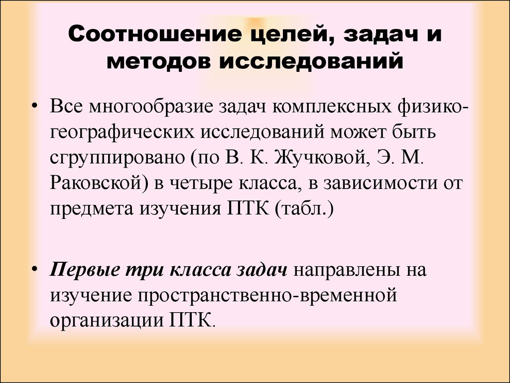 Соотношение целей