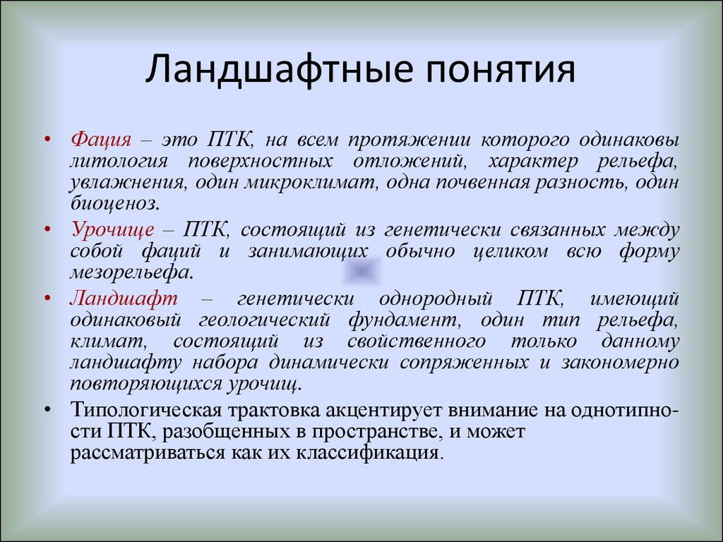 Схема виды культурных ландшафтов и их примеры