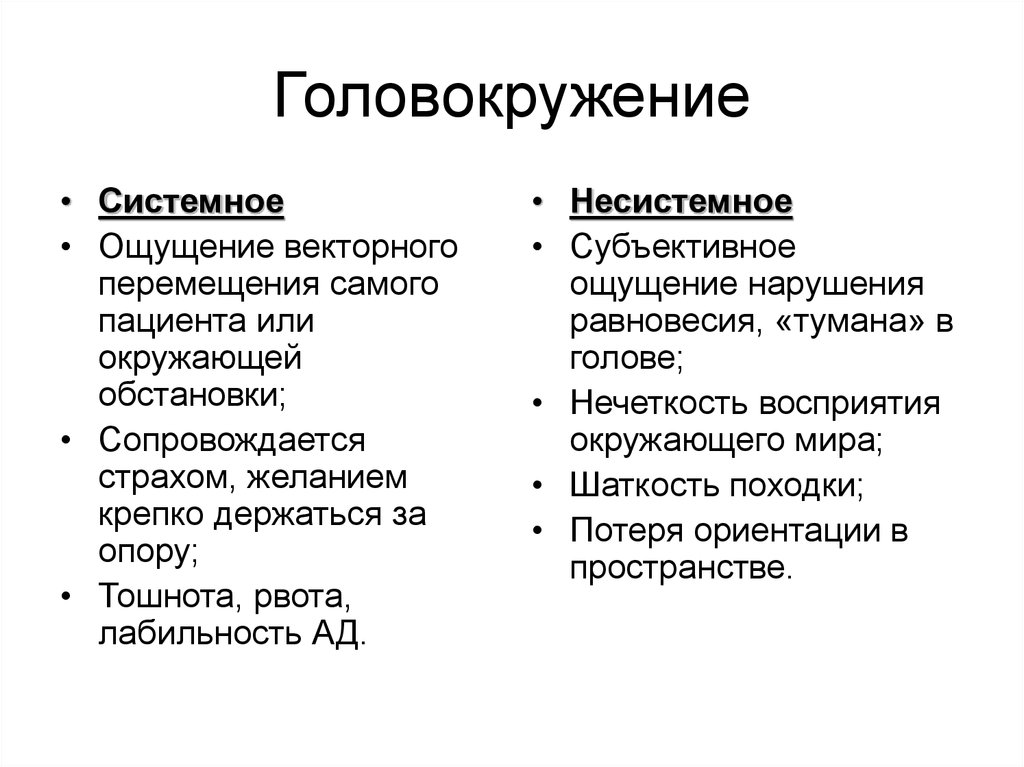 Субъективные ощущения. Системное головокружение. Системное и несистемное головокружение. Системное и несистемное головокружение отличия. Лабильность ад это.