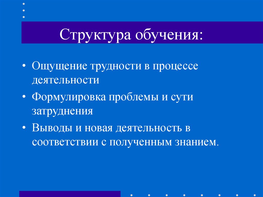 Структура обучения