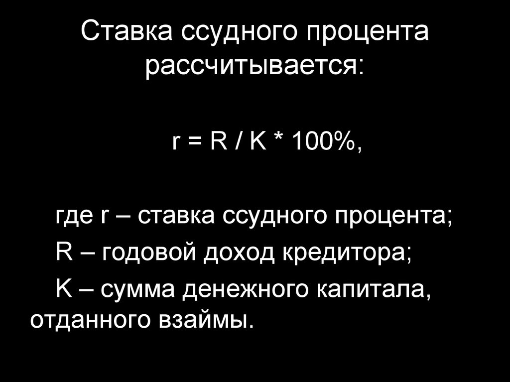 Границы ссудного процента схема