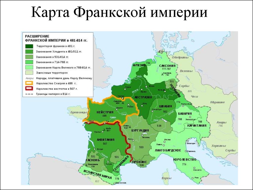 Франкское государство где. Расширение Франкской империи в 481-814 гг. Франкское королевство Бургундия.
