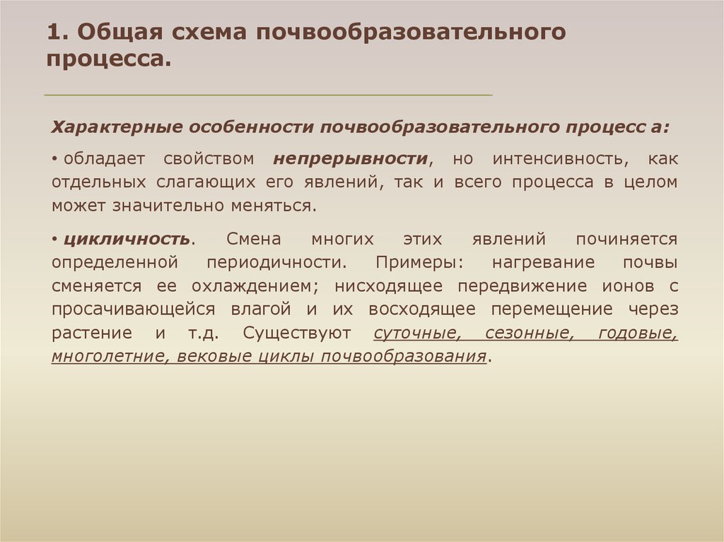 Общая схема почвообразовательного процесса факторы почвообразования