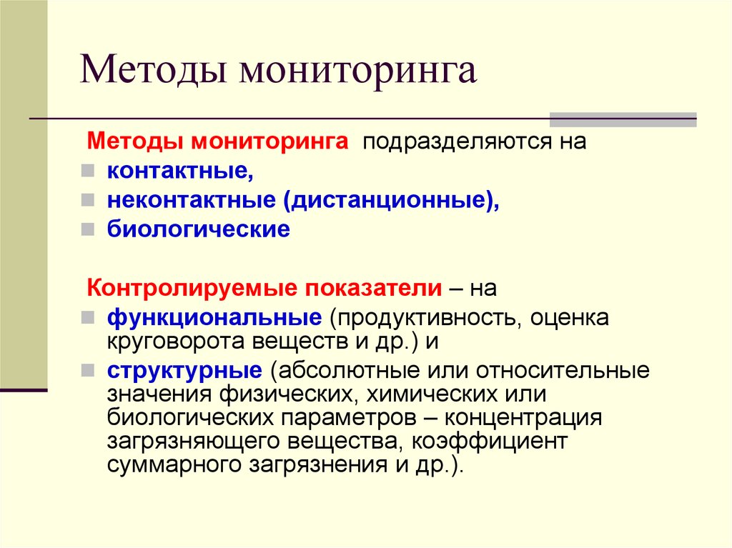 Мониторинг подразделяется