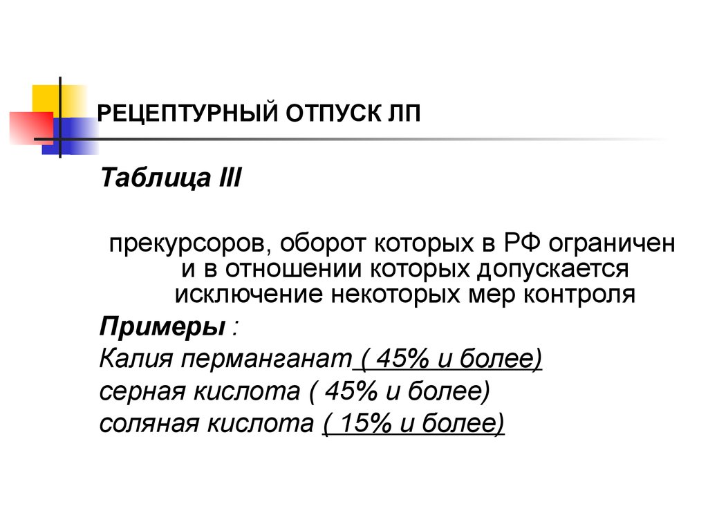 Рецептурный отпуск лекарств - презентация онлайн