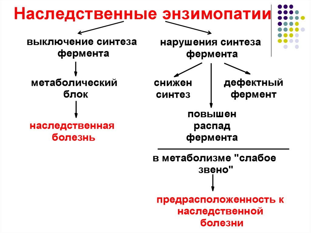 Болезнь связана с обменом веществ. Наследственные ферментопатии механизмы развития. Механизмы развития наследственных энзимопатий. Первичные энзимопатии биохимия. Наследственные энзимопатии биохимия.