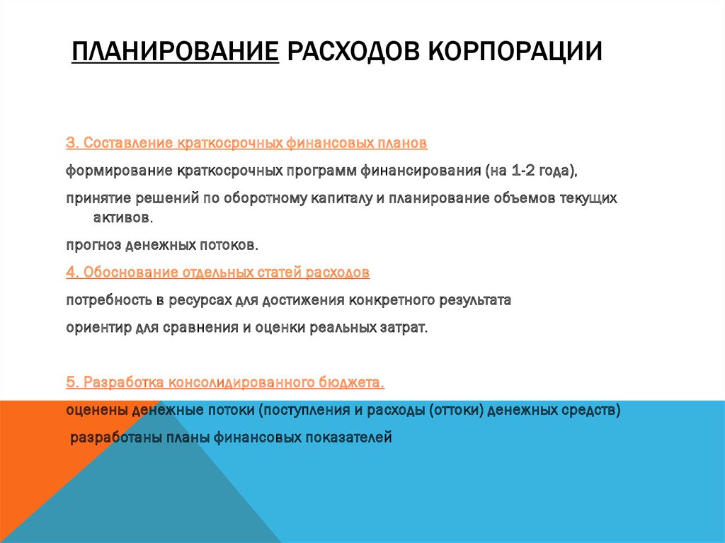 Расходы корпорации