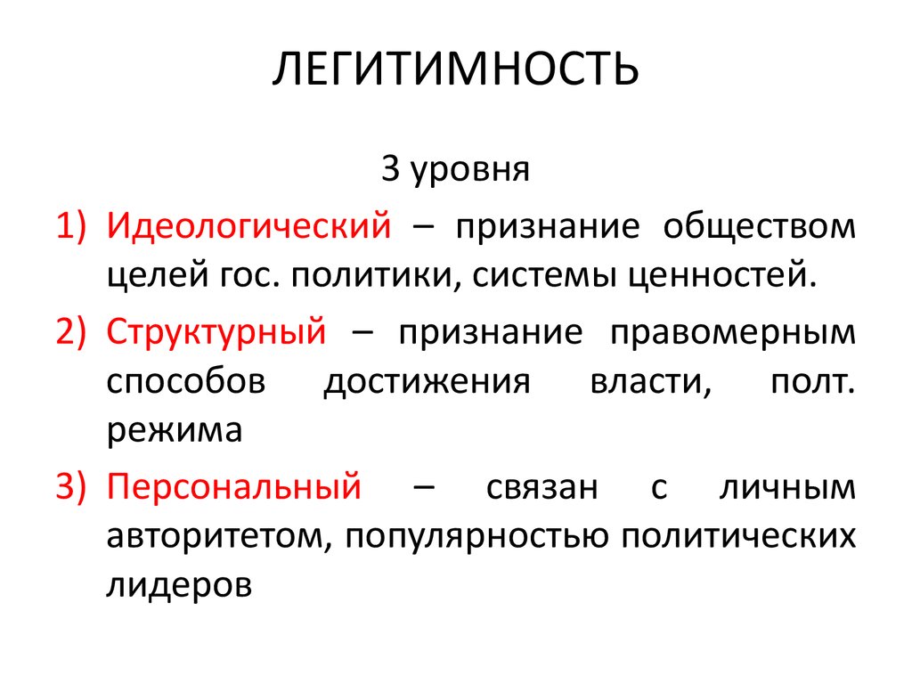 Легитимность государственной власти