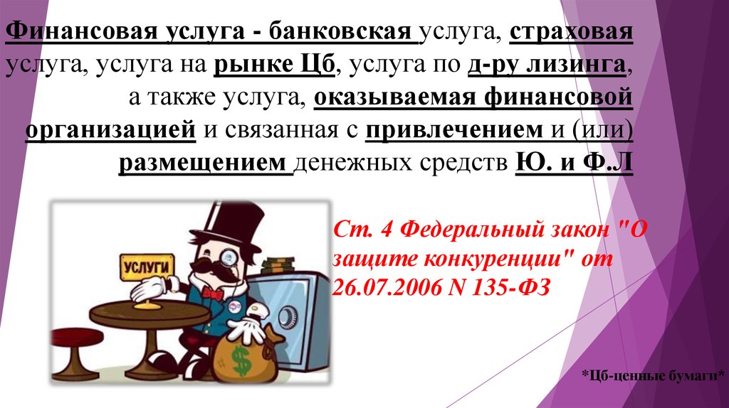 Понятие и правовой статус финансовой организации, как субъекта законодательства о защите конкуренции - презентация онлайн