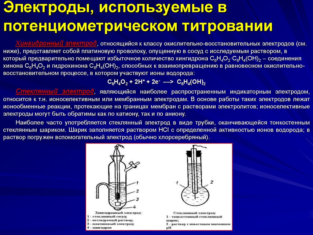 Водный электрод. Стеклянный электрод потенциометрия. В потенциометрии используют электроды. Индикаторные электроды в потенциометрии. Электроды для потенциометрического титрования.