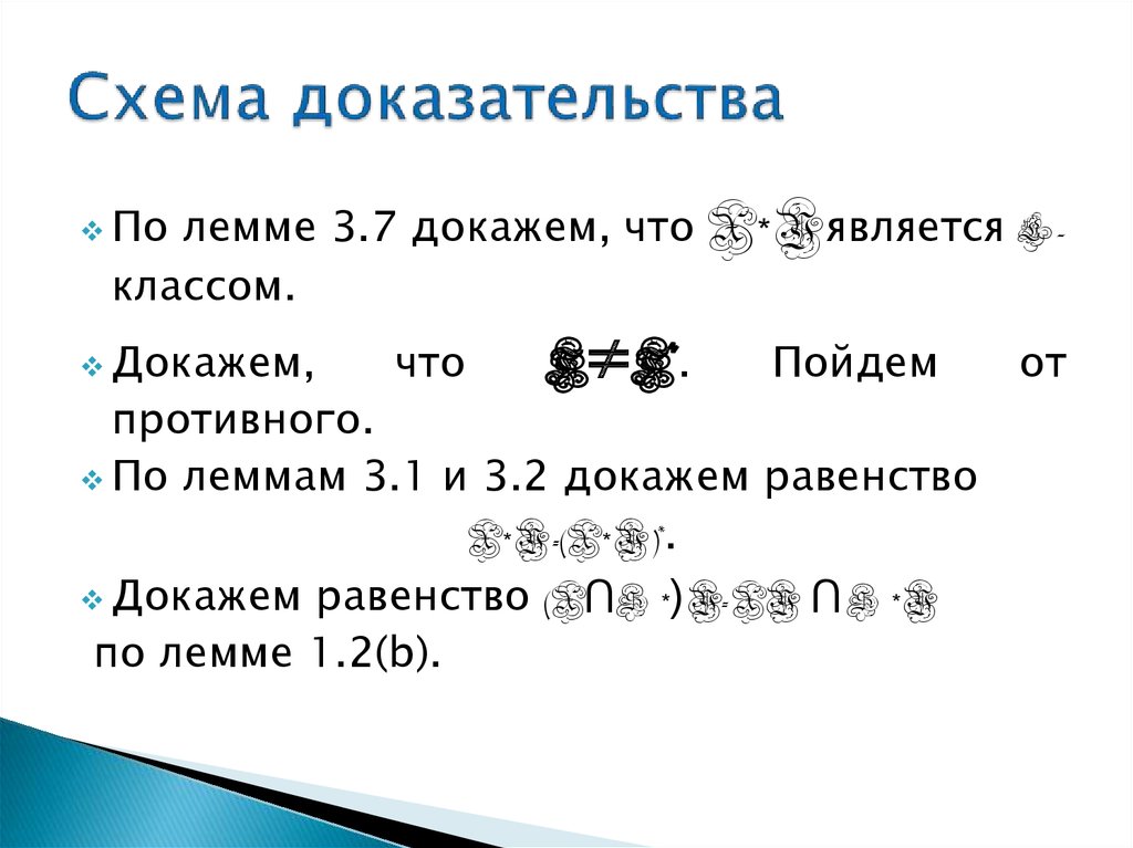 Схема доказательства