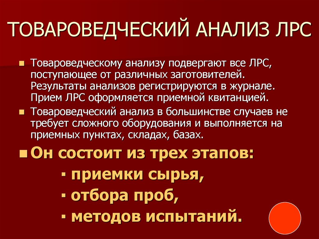 Схема товароведческого анализа