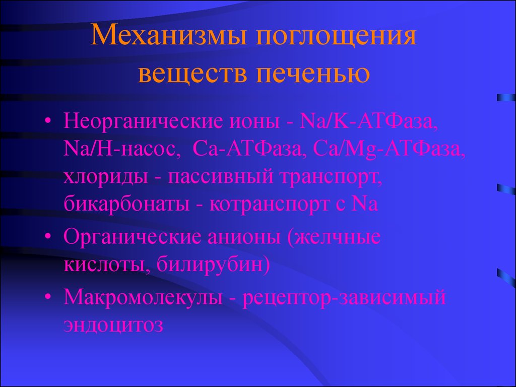 Поглощаемое вещество. Механизмы поглощения. Неорганические ионы. Экстинкция вещества. Механизмы поглощения и транспорта.