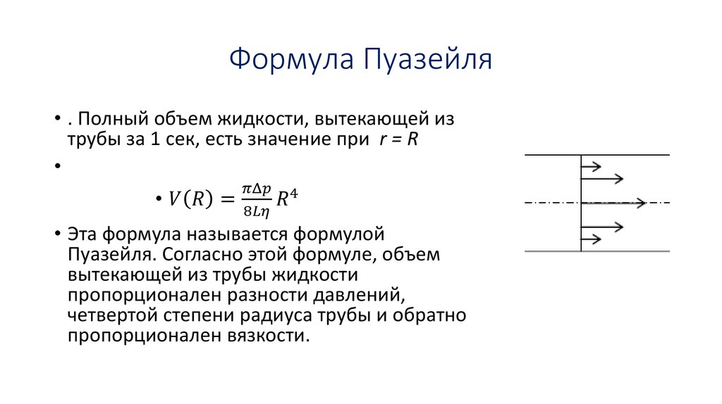 Физическая сущность сопротивления. Закон Пуазейля формула. Формула Пуазейля формула. Анализ формулы Пуазейля. Закон Пуазейля вязкость.