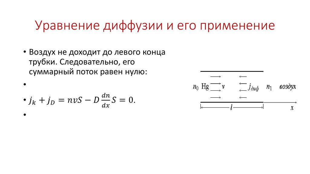 Уравнение диффузии и его применение