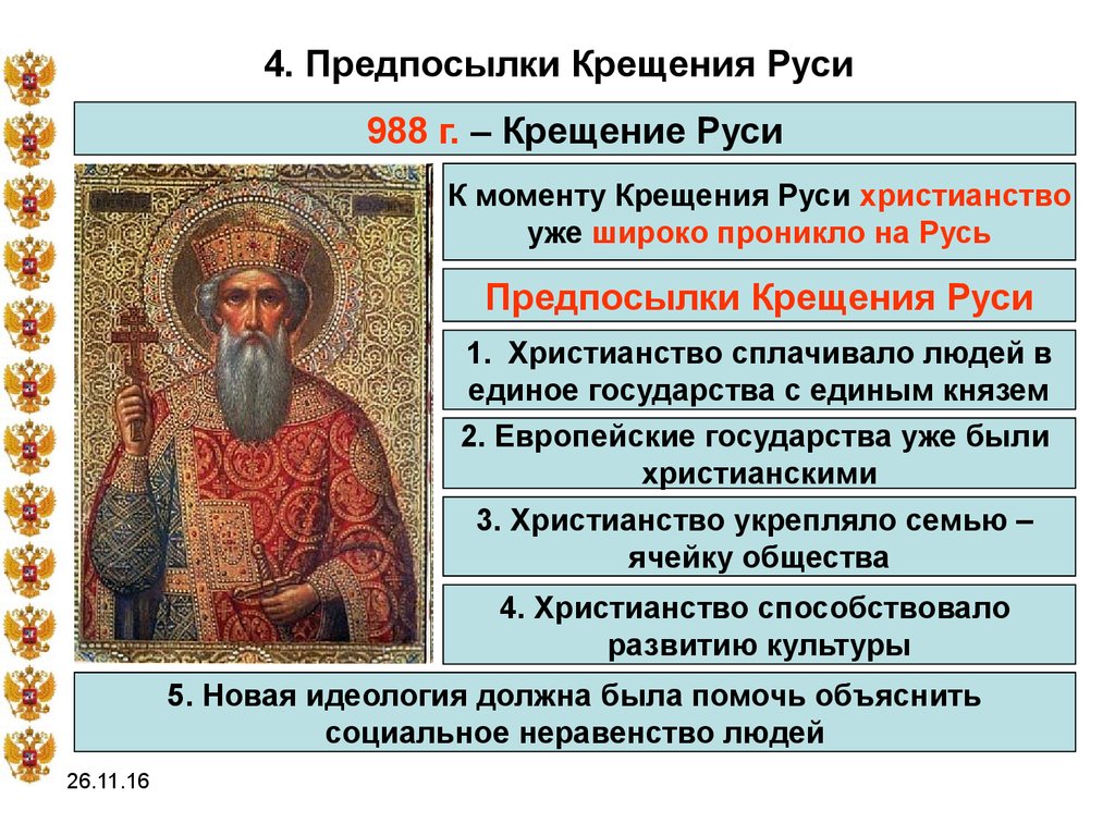 4. Предпосылки Крещения Руси
