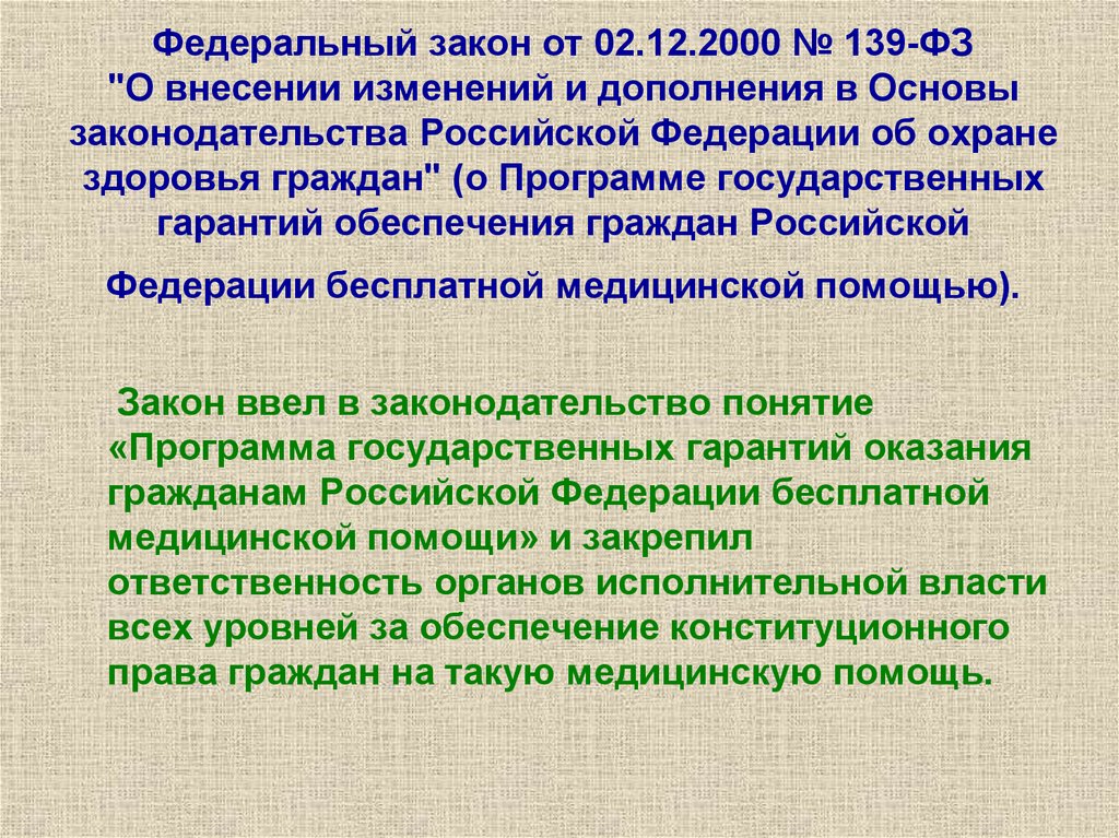 Закон 77 фз о туберкулезе. ФЗ 139. Федеральный закон № 139-ФЗ 2012 года. Обеспечение гарантий прав граждан на бесплатную медицинскую помощь.