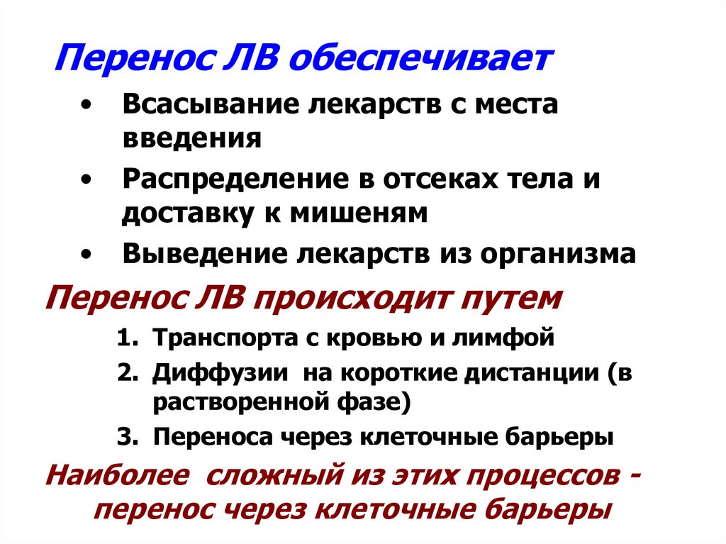 Обеспечивает перемещение веществ. Перенос лекарств в организме. Всасывание распределение введения. Всасывание лекарств с места введения. Механизмы переноса лекарств в организме.