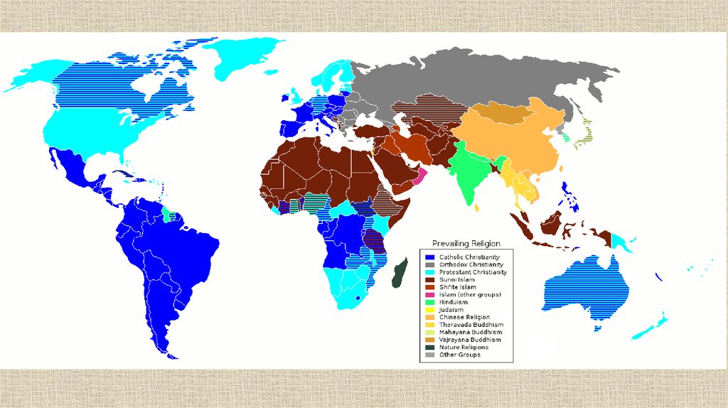 География религий мира карта