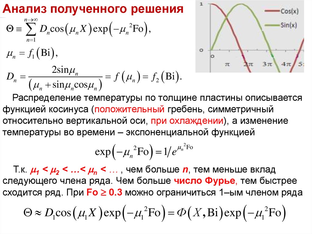 Распределение решение. Охлаждение неограниченной пластины.. Распределение температуры по толщине пластины. Распределение температуры для многослойной пластины. Распределение температуры по времени в пластине.