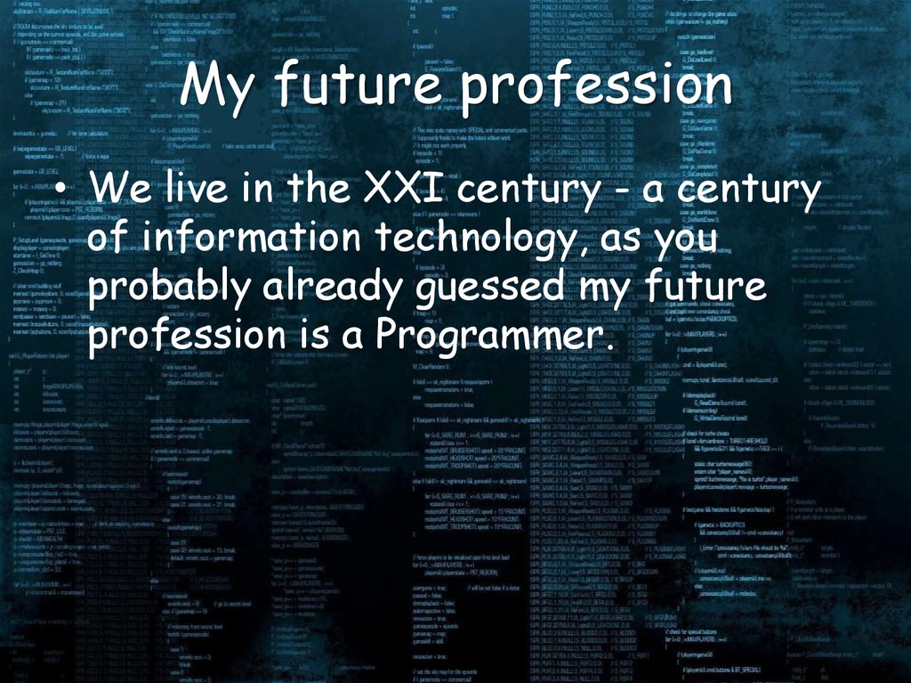 Profession of the future презентация